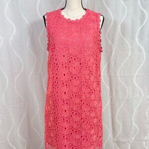 Kate Spade Peach Sorbet Floral Lace Shift Dress Size 12 NWT Sleeveless Mini